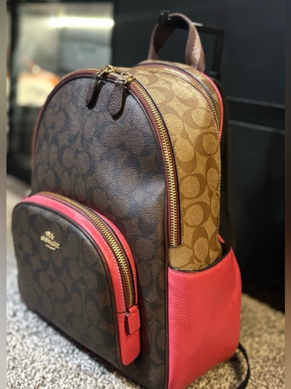Coach Court Backpack in Signature Canvas with Color-Blocked - Picture 5 of 12
